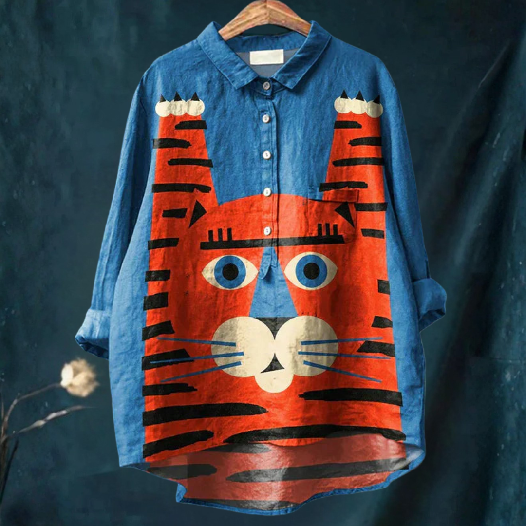 Binky™ - Koszula artystyczna z motywem kota